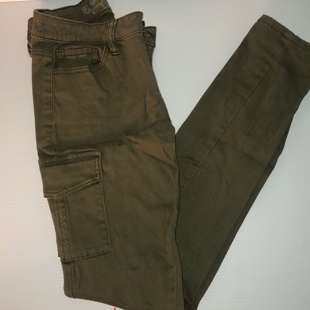Olive green skinny jeans